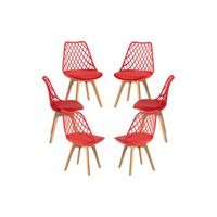 pack 6 sillas mima de polipropileno 824943 cm - rojo
