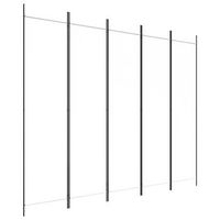 biombo separador de ambientes 5 paneles 250 x 200 cm en tela blanca y hierro dec030947
