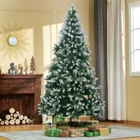 arbol de navidad con 1440 puntas de acero pvc homcom o105x210cm-verde