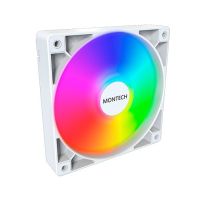 refrigeracion aire montech 120mm gf120 pwm argb blanco 1600rpm 27db 4 pines
