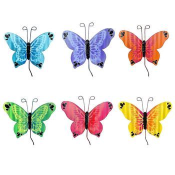 Decoración De Jardín De Metal Con Mariposas