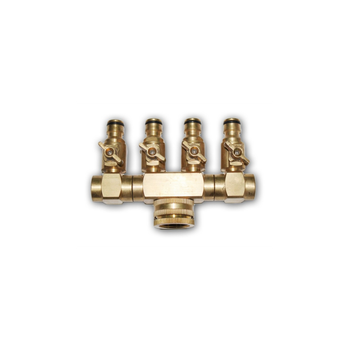 Conector Cuadruple De Laton Con Grifo.rosca Hembra 3/4