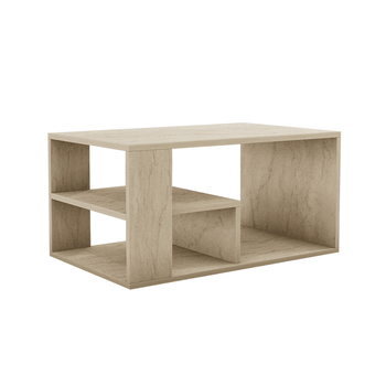 Mesa De Centro Con Estantes, Decoración Travertino L80 Cm - Eros