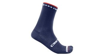 Castelli rosso corsa pro 15 calcetines unisex azul blanco