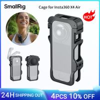 carcasa smallrig para insta360 x4 air con cubierta de lente de silicona con soporte de zapata fria para microfono y luz led con orificios de fijacion de 14-20 -5940