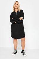 yours vestido negro acanalado con cremallera mujer curvy y tallas grandes yours