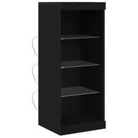 aparador led roble negro 41 x 37 x 100 cm madera de ingenieria vidaxl