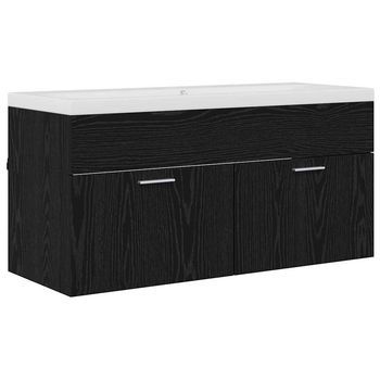 Mueble De Cuarto De Baño Roble Negro 100 X 38,5 X 46 Cm