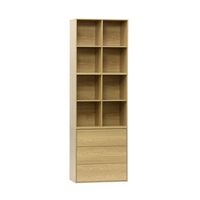 estanteria modular 8 nichos 3 cajones roble