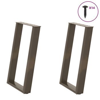 Patas Para Mesa De Comedor En Forma De U (2 Unidades, Acero Natural, 50 X 72-73 Cm) Vidaxl