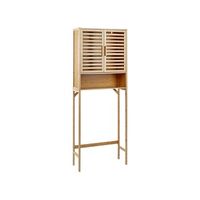estanteria de bano elegante unidad de almacenaje madera de bambu marron claro okarche