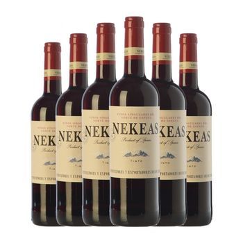 Nekeas Vino Tinto Tempranillo-merlot Navarra Joven 75 Cl 13% Vol. (pack De 6 Unidades)