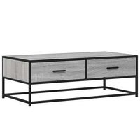 mesa de centro madera ingenieria metal gris sonoma 100x50x35 cm vidaxl