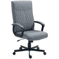 vinsetto silla de oficina con respaldo alto altura ajustable y funcion de inclinacion 65x65x102-1125 cm gris oscuro   aosom espana