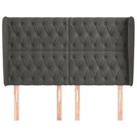 cabecero cama mueble de dormitorio con orejas de terciopelo oscuro 163 x 23 x 118128 cm gris m020003911