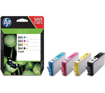 HP 364 Cyan, Magenta, Yellow & Black Ink Cartridges - Multipack, Cyan