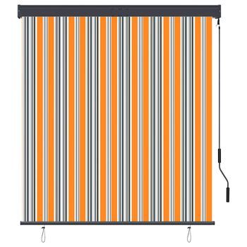 Estor Enrollable De Exterior Amarillo Y Azul 140x250 Cm