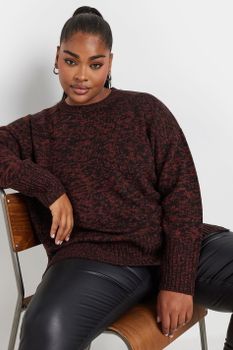Yours Jersey De Punto Terracota Jaspeado, Mujer Curvy Y Tallas Grandes, Yours