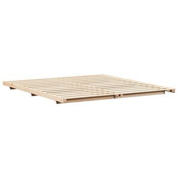 Estructura De Cama Marrón 200 X 220 Cm Madera Maciza De Pino