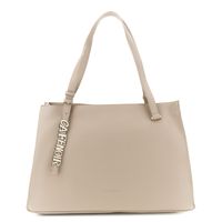 bolso suave sin forro con letras tortora