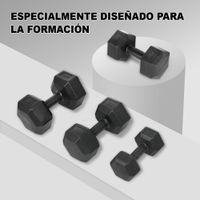 un par de mancuernas hexagonales con pesos de 25 kg 5 kg 75 kg y 10 kg ideales para entrenamiento de fuerza y ejercicios en el gimnasio