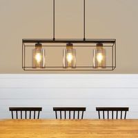 lampara colgante nettlife negra de 3 llamas de cristal vintage e27 lampara colgante de altura regulable
