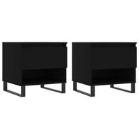 pack 2 uds mesas de centromesa auxiliarmesa de cafe madera de ingenieria negro 50x46x50 cm
