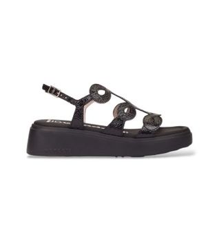 Wonders para mujer. A-4503 Sandalias de Piel Infinity Flow negro (37), 3 a 5cm, Hebilla, Casual