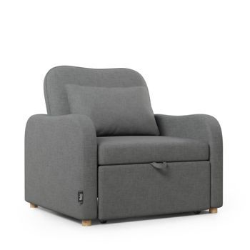 Sillón Cama Gris Antracita Reclinable 3 En 1 (92x97x90cm) Nalui Buddy