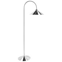 lampara de pie estilo moderno sala de estar pantalla y base de metal plateado savegre