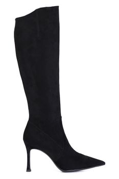 bota en piel y microfibra. black