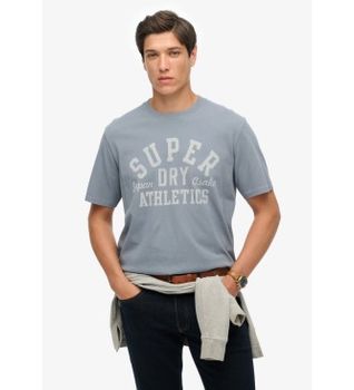 Superdry para hombre. M1012176A Camiseta Athletic Essential azul claro (XL), Casual, Algodón, Manga corta