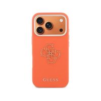 guess funda para iphone 17 pro r carcasa efecto piel naranja con logo guess diseno elegante y ajuste preciso