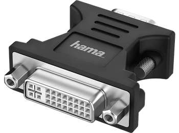 Adaptador VGA a DVI - Hama 00200341, De conector enchufe DVI, Negro