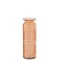 jarron de cristal naranja 10 x 10 x 30 cm