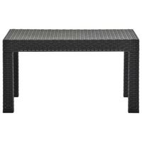 mesa de jardin  mesa de exterior pp ratan gris antracita 58x58x41 cm