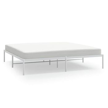 Estructura De Cama Sin Colchón Metal Blanco 183x213 Cm Vidaxl