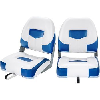Set De 2 Asiento De Barco, Sillas Plegables Con Tira De Fijaci贸n Larga, Costway 50 X 42 X 52 Cm Azul Oscuro