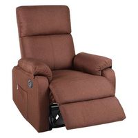 ecode sillon relax reclinable manual con tela lavable calor lumbar y usb  modelo eco-8582h  color marron