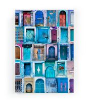 lienzo 60x40 impresion puerta azul