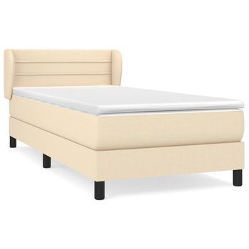 Cama Tapizada 203x93x88 Cm Tejido - Crema
