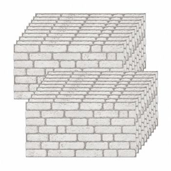 Set De 20 Paneles Decorativos Efecto Ladrillo Blanco Nórdico 100x50cm
