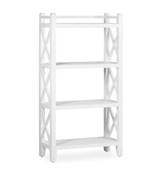 Librería de madera blanca alt. 150 cm