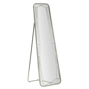 Espejo De Suelo De Metal Plateado, 46x57x153 Cm