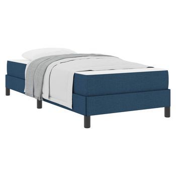 Cama Tipo Box Spring Azul 100 X 200 Cm Tela Vidaxl