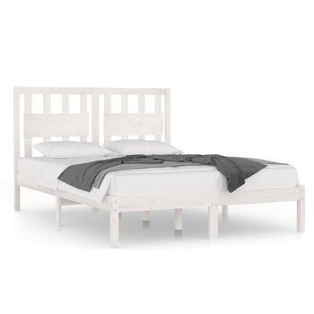 Estructura De Cama De Madera Maciza De Pino Blanca 140x200 Cm Vidaxl