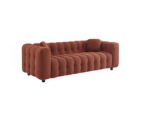 sofa en borreguito texturizada 3 plazas terracota - 99x229x71 cm