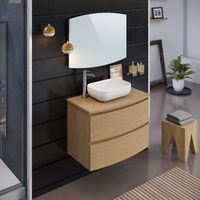 mueble de bano 80 cm kive 2 cajones roble t-bath incluye lavabo