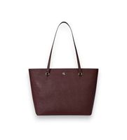 lauren ralph lauren para mujer 431924351026 bolso tote karly mediano de piel cruzada granate osfa casual