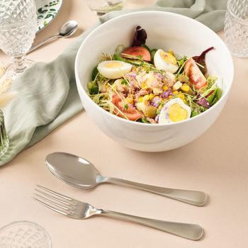 Ensaladera de bola 17.5 x 10cm porcelana blanco